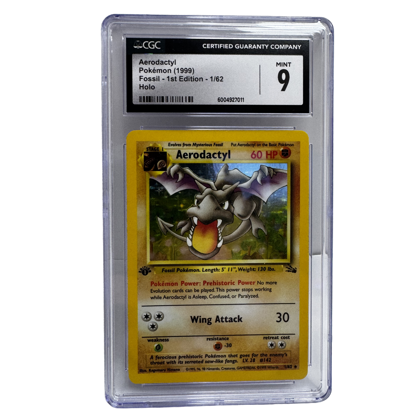 1999 Aerodactyl 1st Edition Holo CGC 9 – Fossil Set