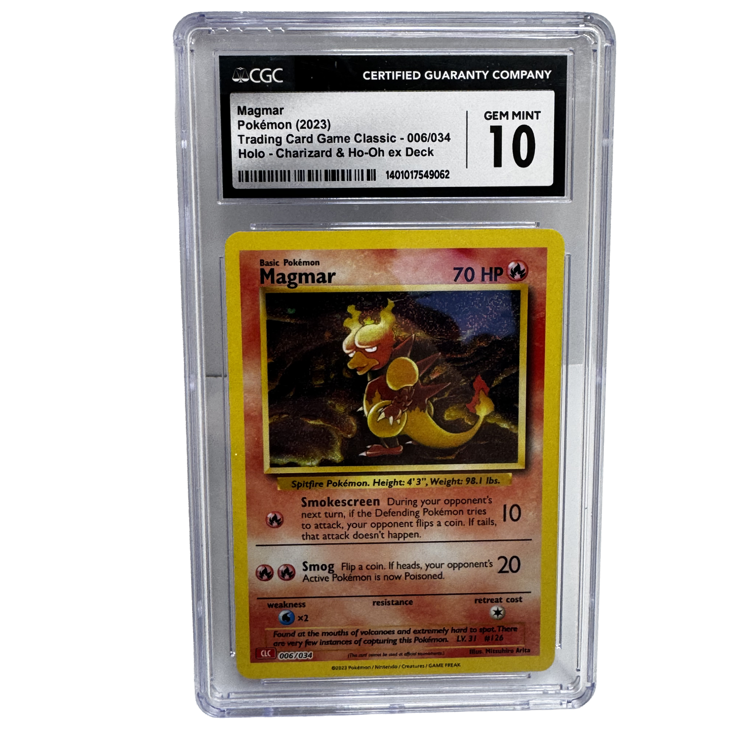 2023 Magmar Holo CGC 10 – TCG Classic 006/034 (Charizard & Ho-Oh Deck)