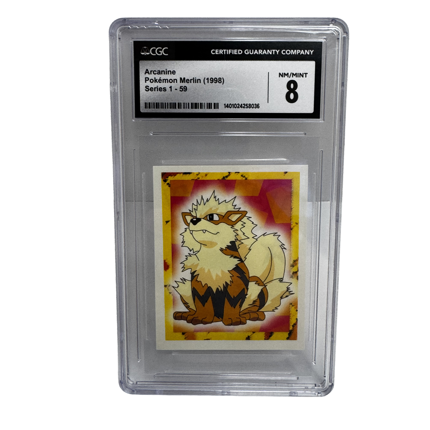1998 Arcanine Pokémon Merlin Sticker CGC 8 – Series 1 #59